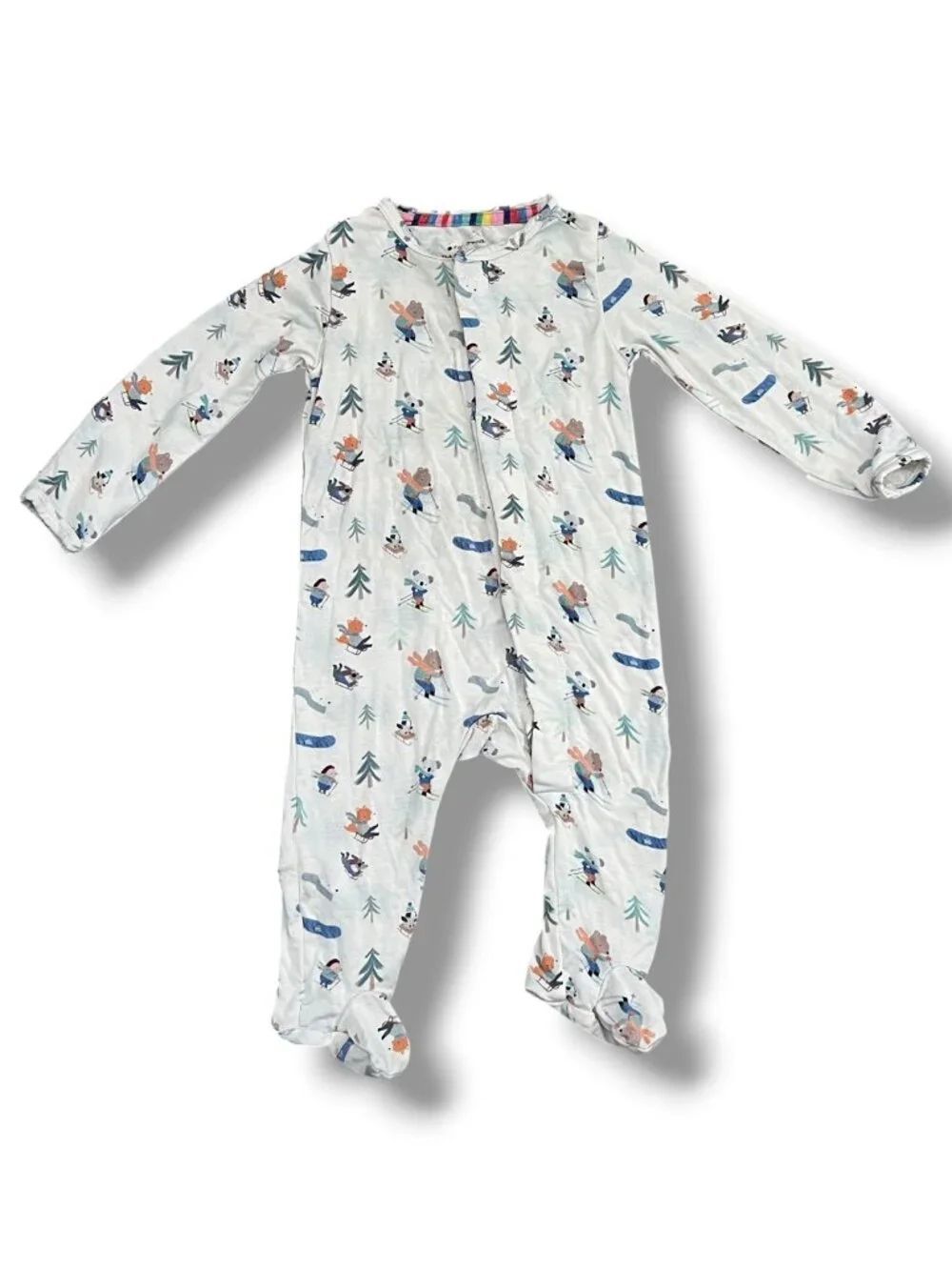 Magnetic Me Winter Ski Animal Ultra Soft Modal Footie Sleeper Size 0-3M